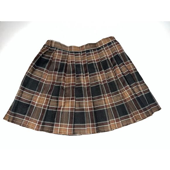 Urban coco women’s brown & black pleaded skirt with built in shorts - Picture 1 of 10